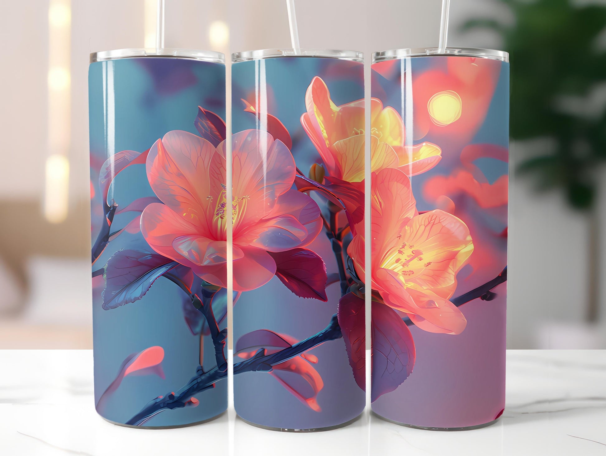 Camellias Flowers Tumbler Wrap - CraftNest - Digital Crafting and Art