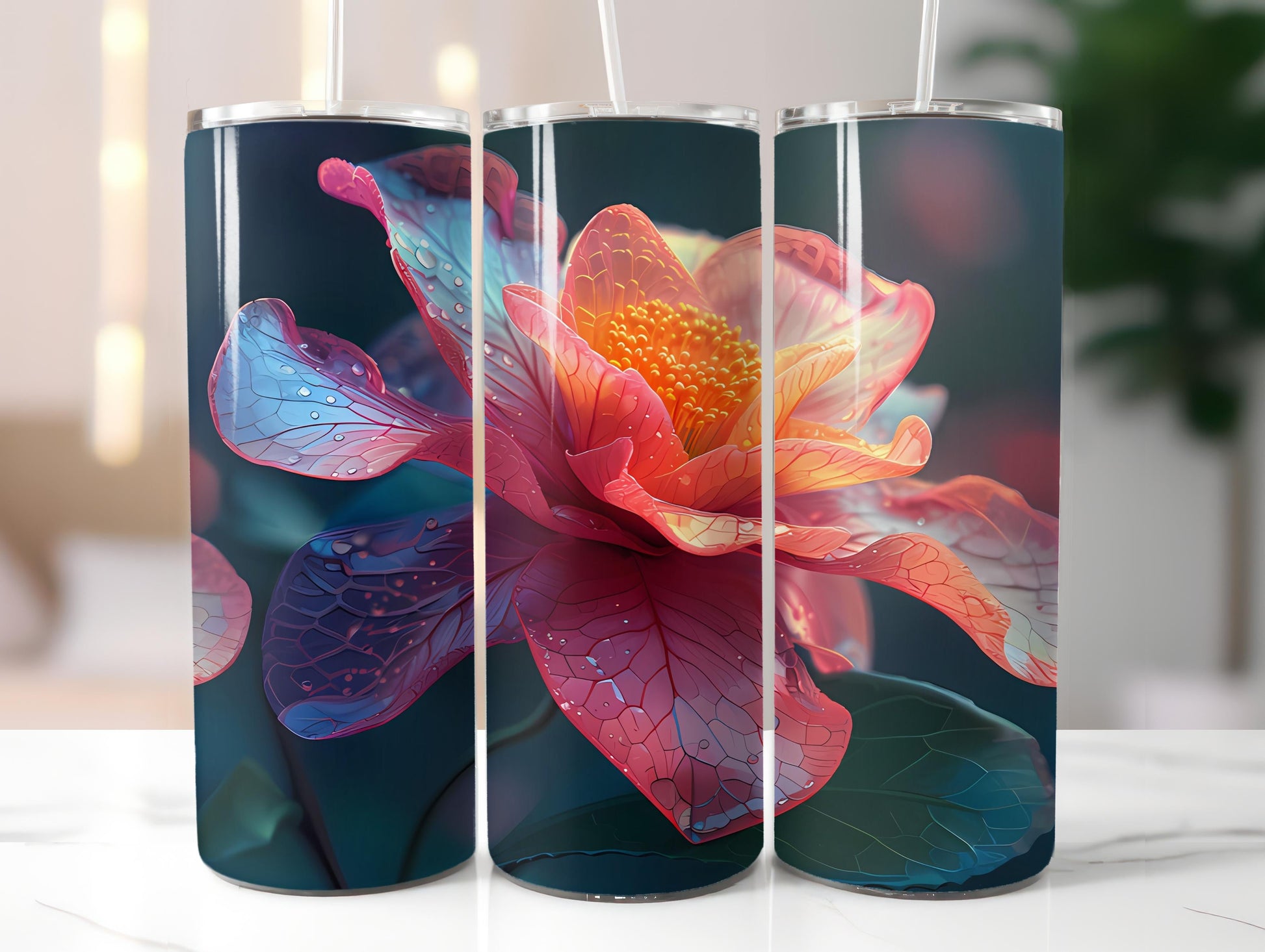 Camellias Flowers Tumbler Wrap - CraftNest - Digital Crafting and Art