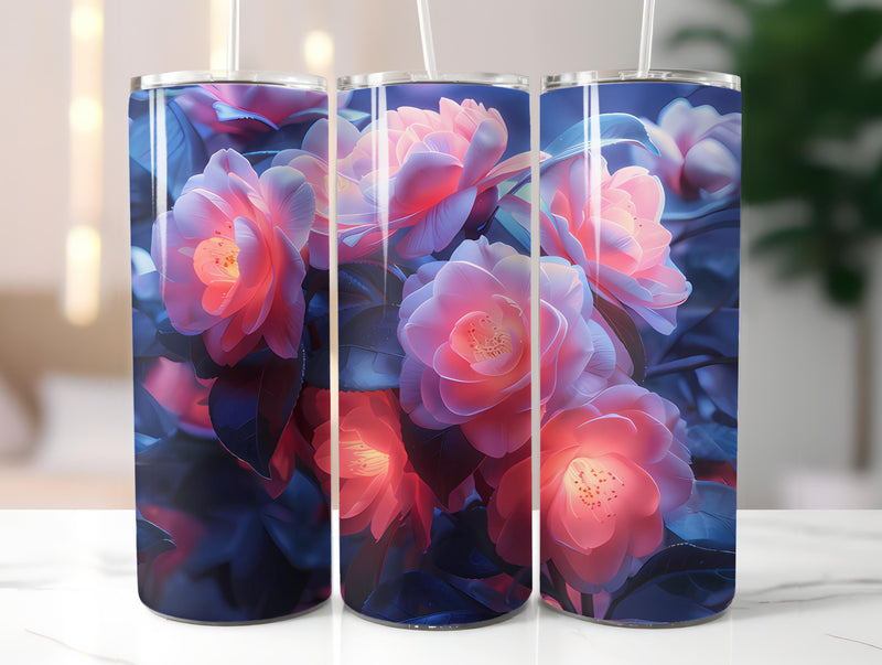 Camellias Flowers Tumbler Wrap - CraftNest - Digital Crafting and Art