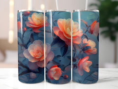 Camellias Flowers Tumbler Wrap - CraftNest - Digital Crafting and Art