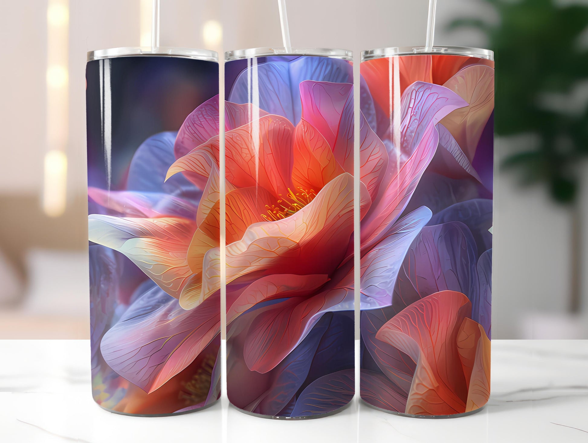 Camellias Flowers Tumbler Wrap - CraftNest - Digital Crafting and Art