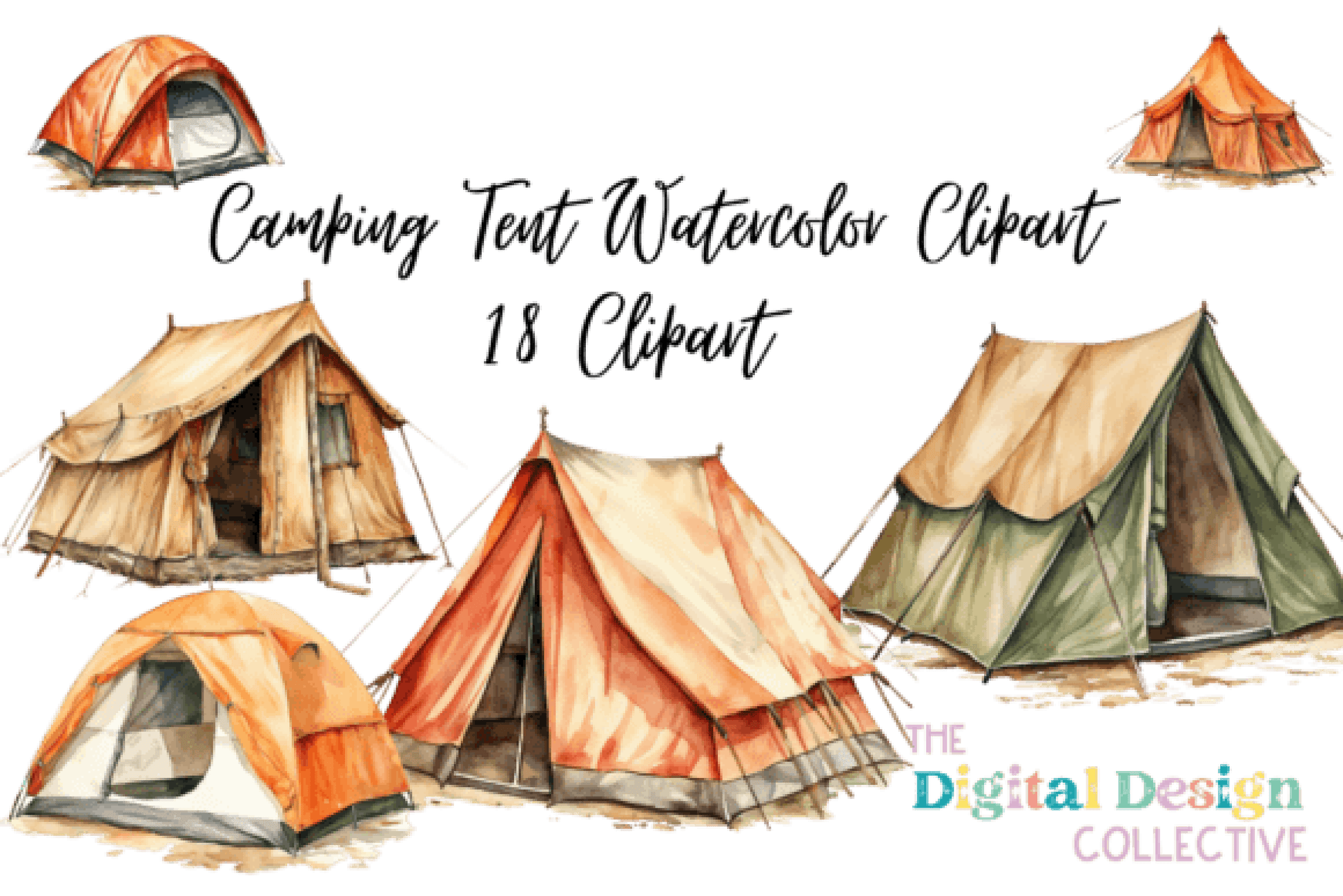 Camping Tent Clipart Bundle Illustration - CraftNest - Digital Crafting and Art