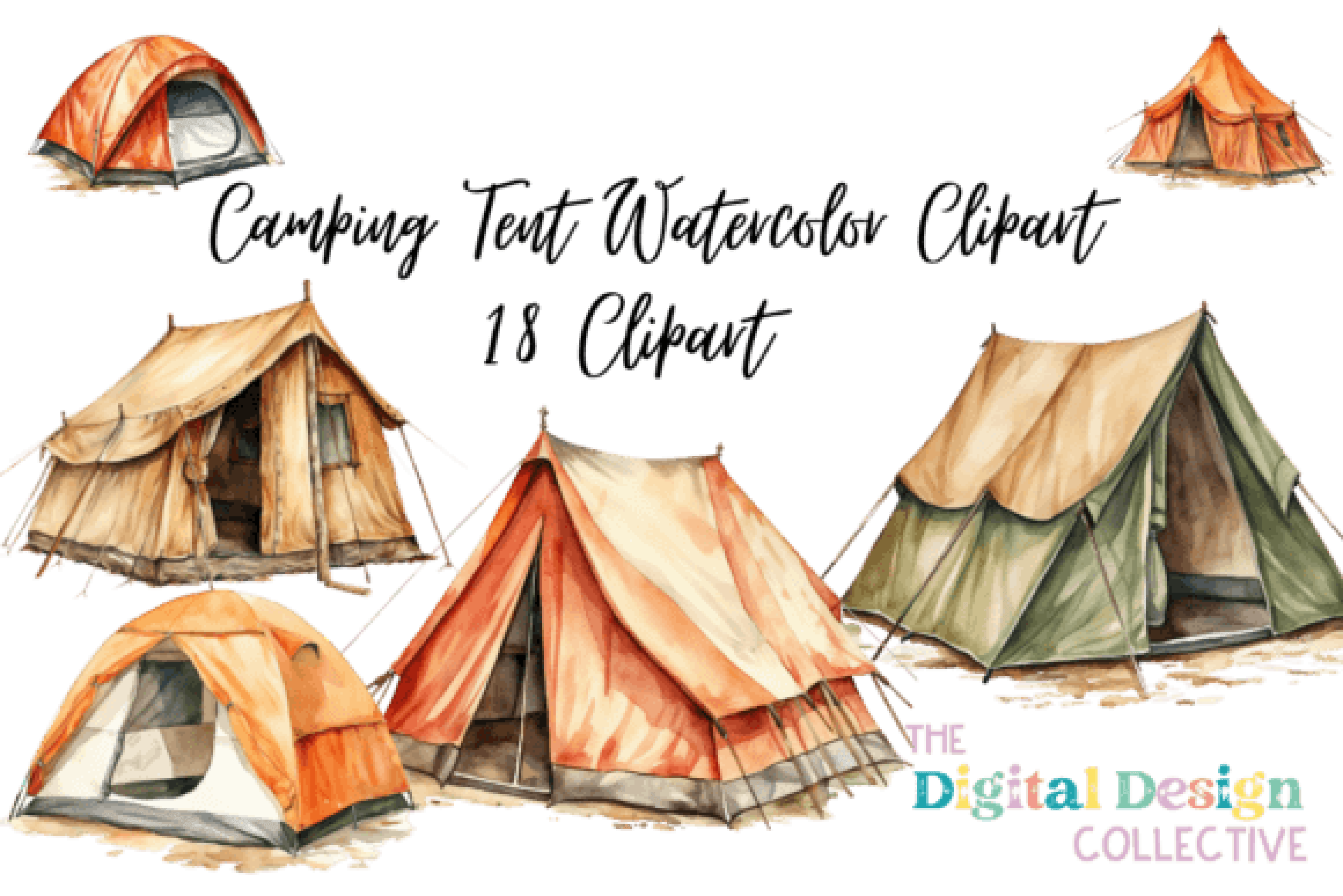 Camping Tent Clipart Bundle Illustration - CraftNest - Digital Crafting and Art