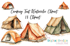 Camping Tent Clipart Bundle Illustration - CraftNest - Digital Crafting and Art