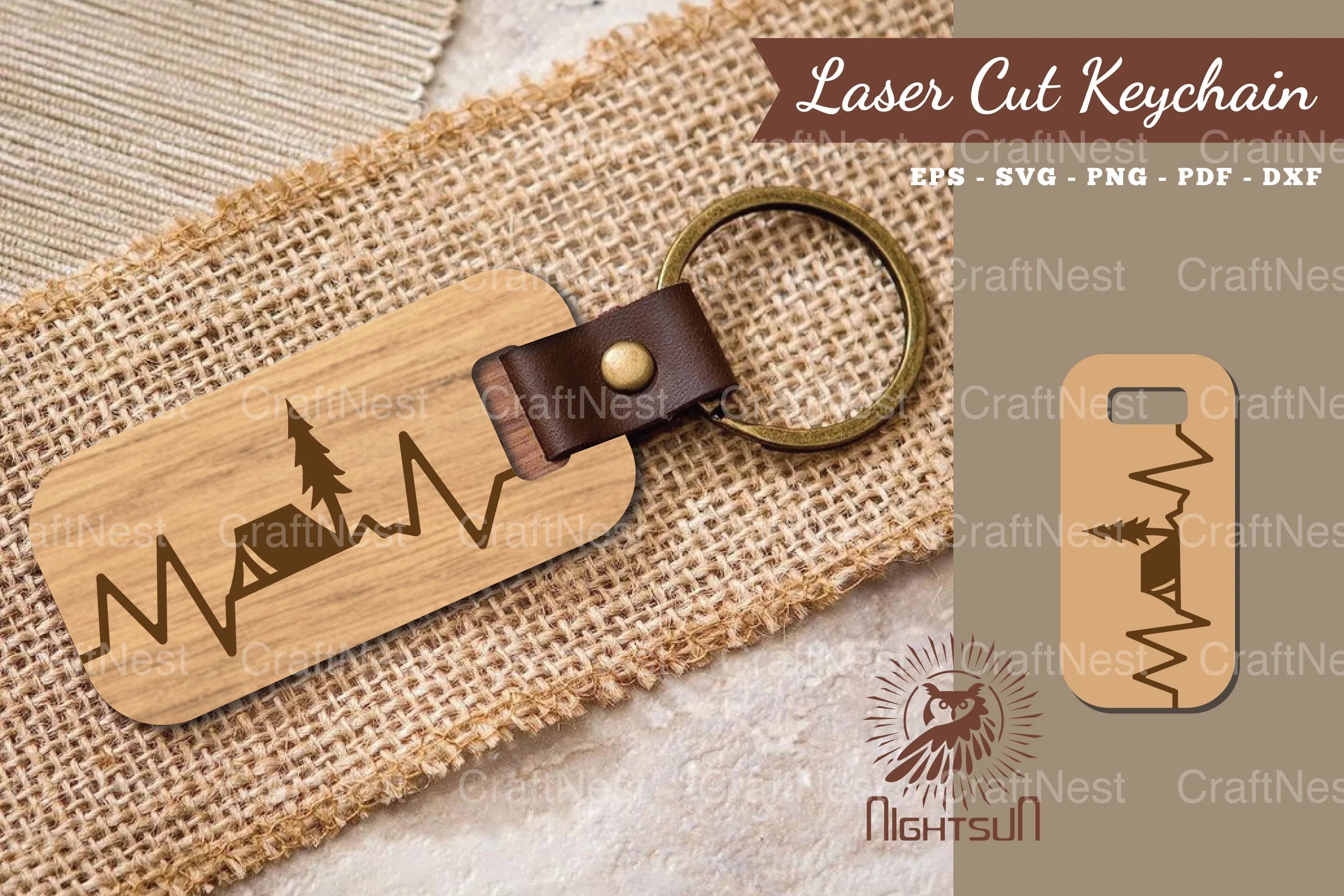Camping Heartbeat Laser Cut Keychain Clipart Bundle - CraftNest - Digital Crafting and Art