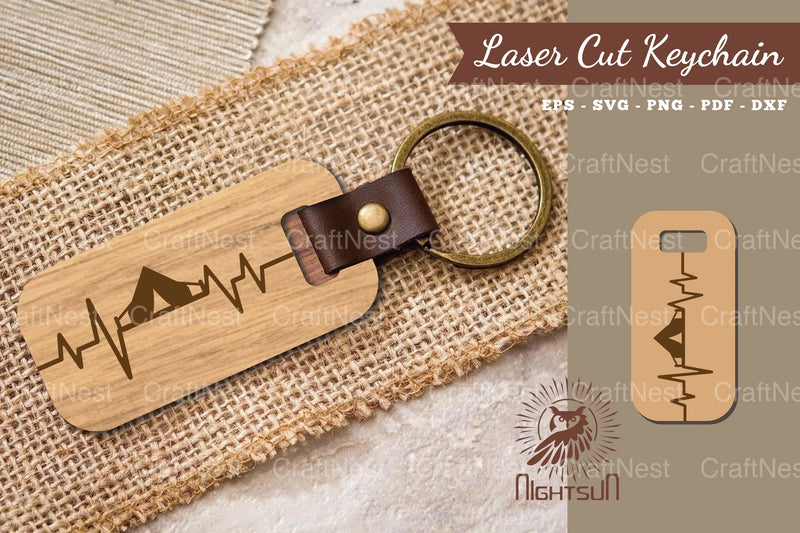 Camping Heartbeat Laser Cut Keychain Clipart Bundle - CraftNest - Digital Crafting and Art