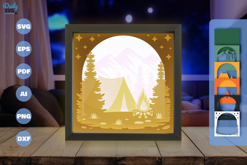 Camping Papercut SVG Bundle for Crafting - CraftNest - Digital Crafting and Art