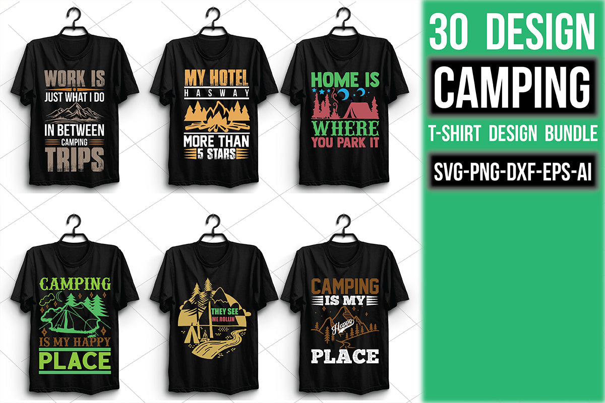 Camping T Shirt Bundle 7