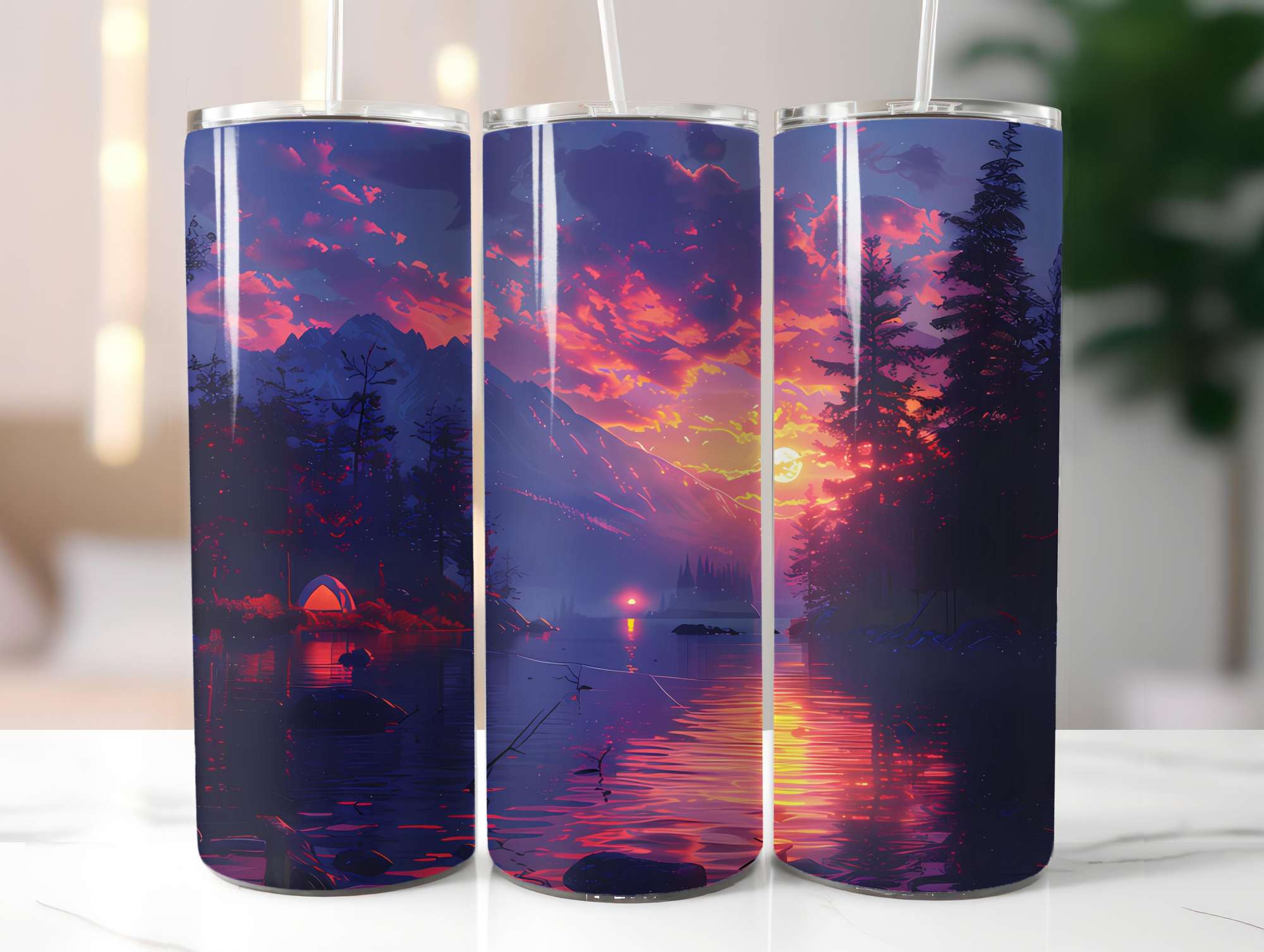 Camping Summer 3 Tumbler Wrap - CraftNest - Digital Crafting and Art