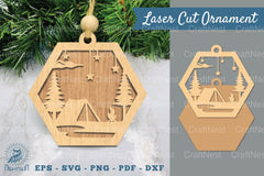 Camping in Forest Laser Cut Ornament Clipart Bundle - CraftNest - Digital Crafting and Art