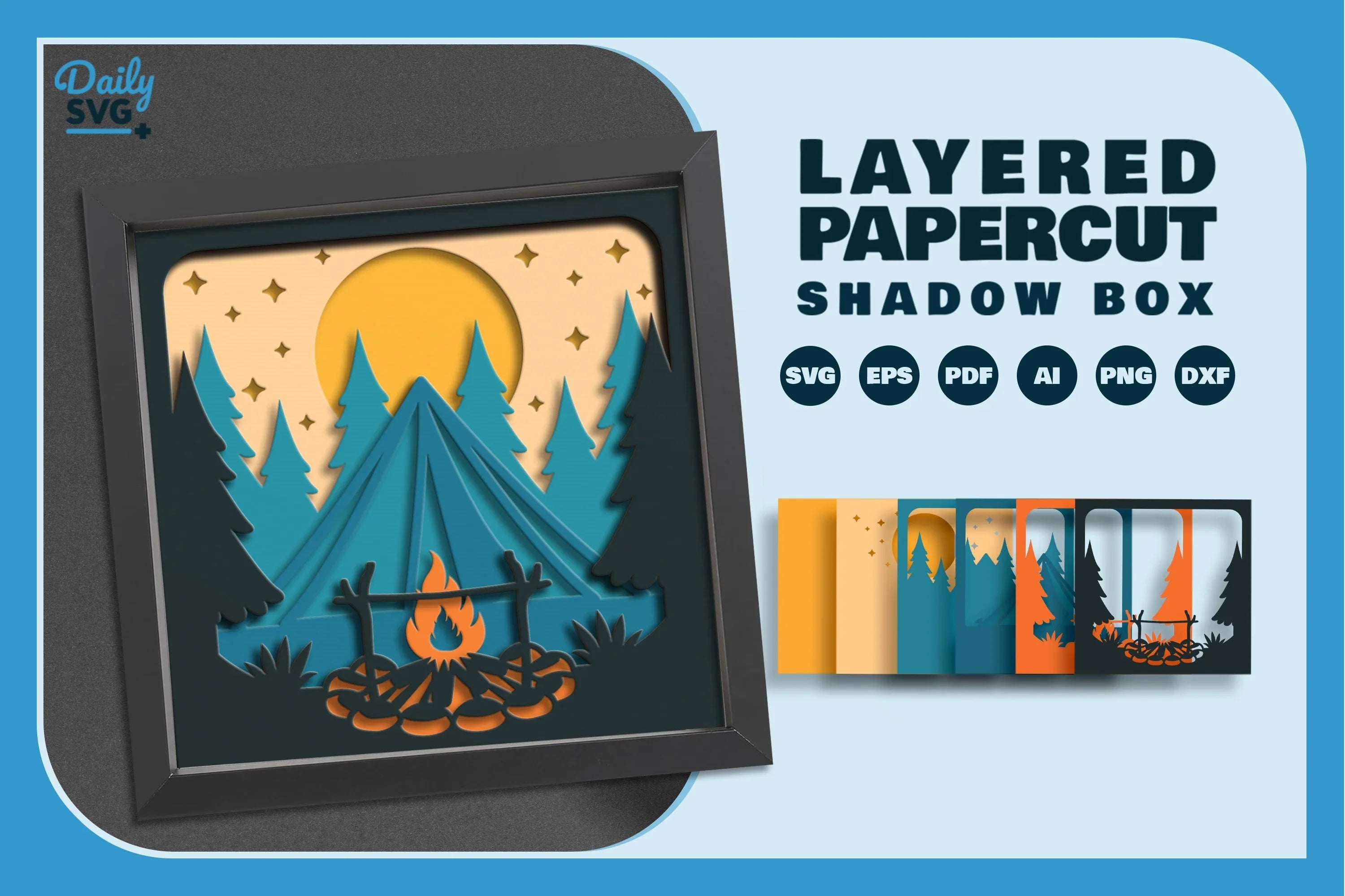 Camping in Nature Papercut SVG Bundle - CraftNest - Digital Crafting and Art