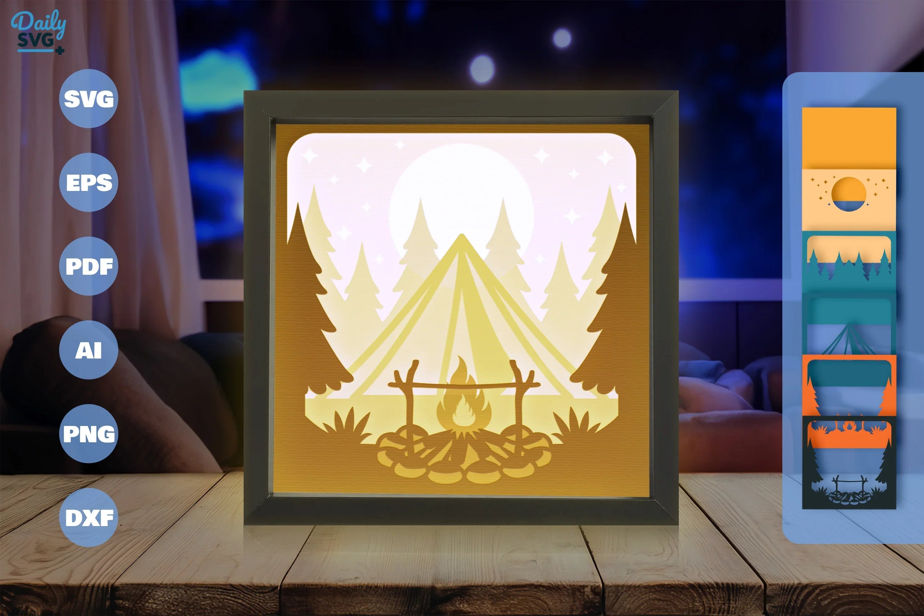 Camping in Nature Papercut SVG Bundle - CraftNest - Digital Crafting and Art