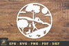 Camping with Dogs in the Forest Papercut SVG Bundle