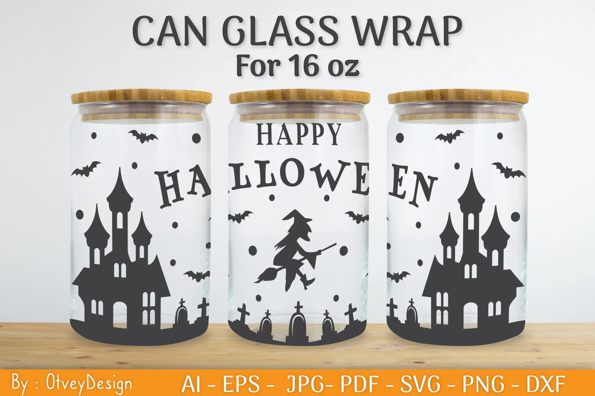 Halloween Can Glass SVG Bundle - CraftNest - Digital Crafting and Art