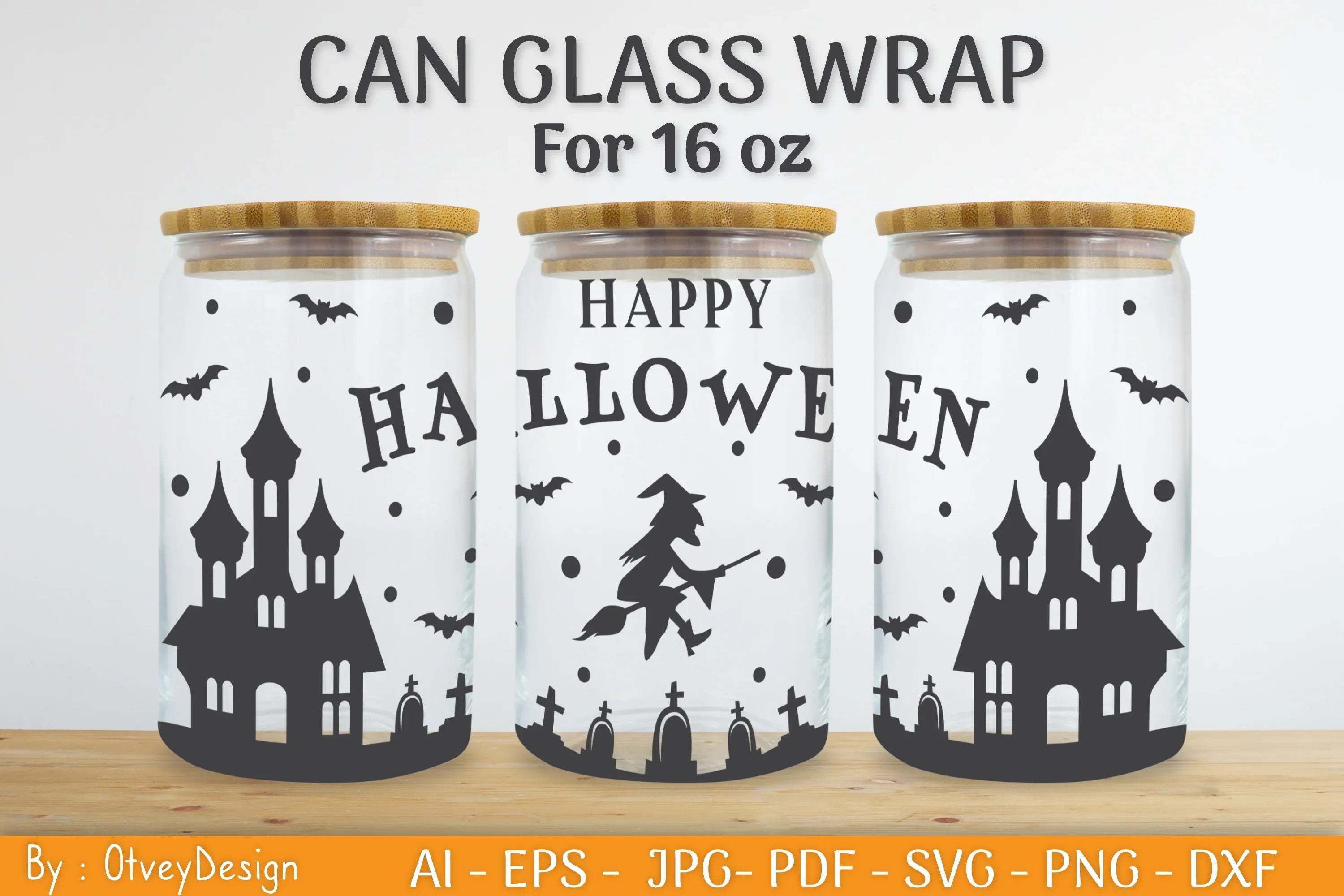Halloween Can Glass SVG Bundle - CraftNest - Digital Crafting and Art