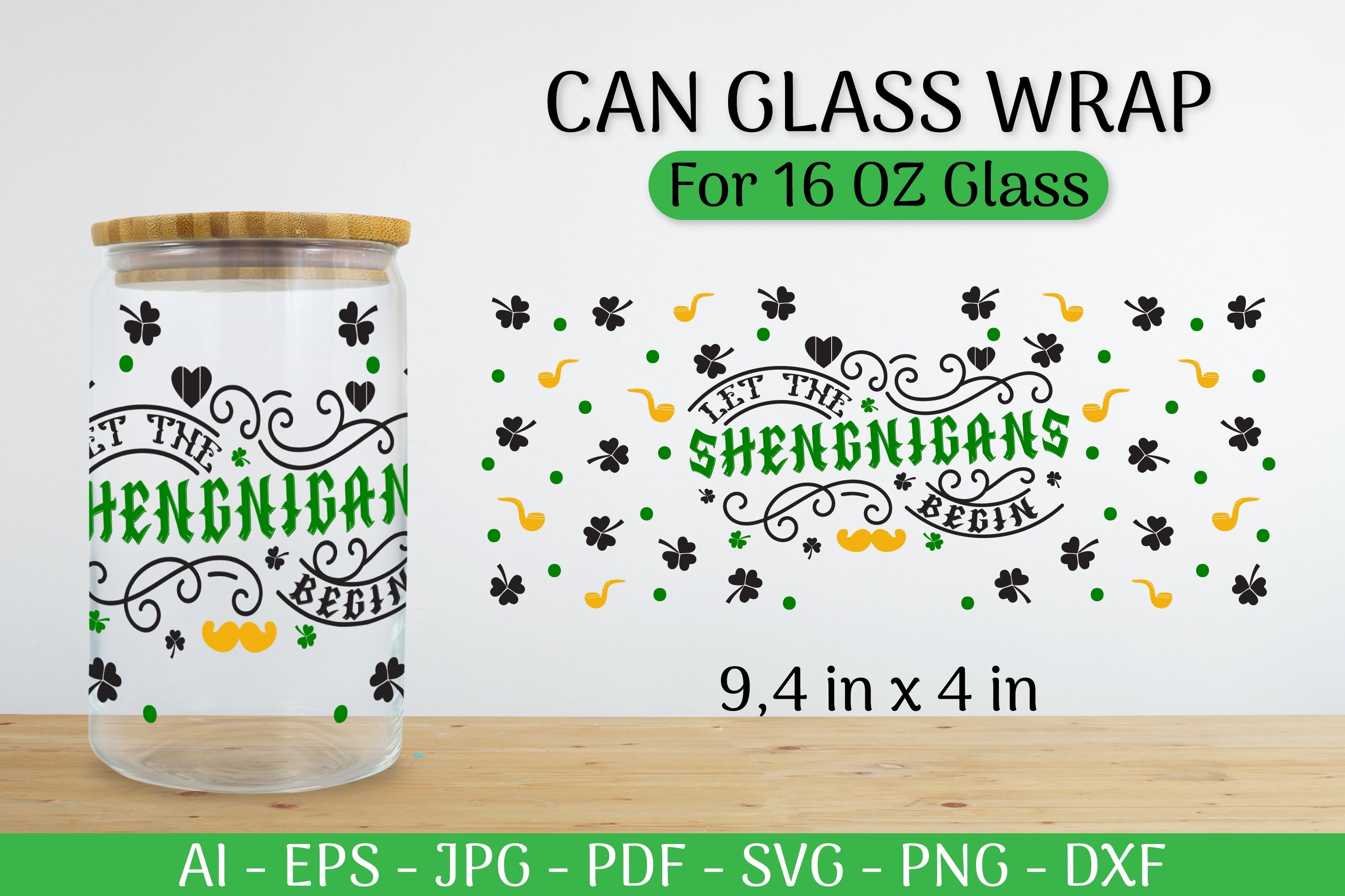 St. Patrick's Day Can Glass Wrap SVG Bundle