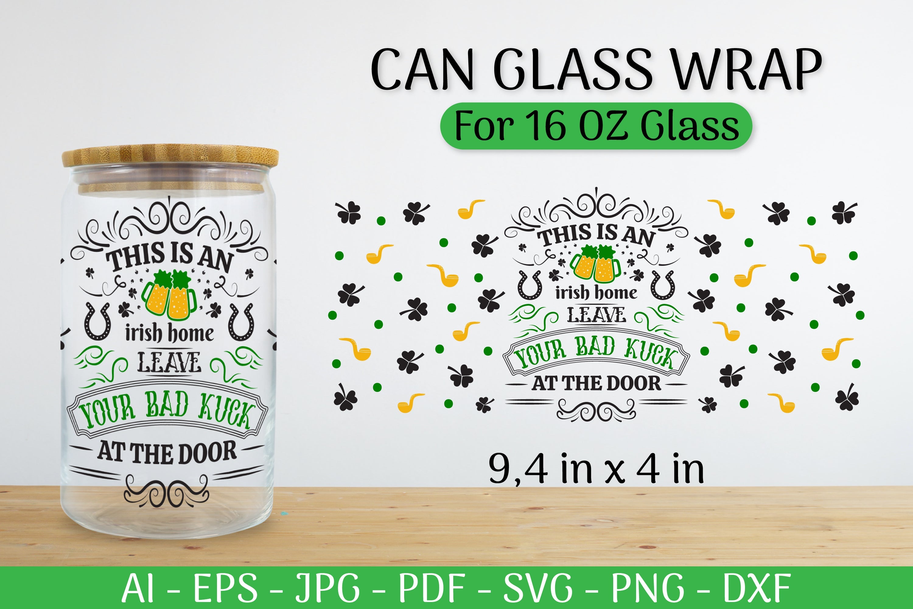 St. Patrick's Day Can Glass Wrap SVG Bundle