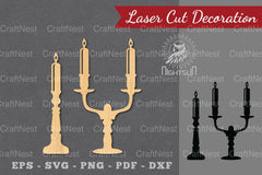 Candle Holder Laser Cut Decoration SVG Bundle - CraftNest - Digital Crafting and Art