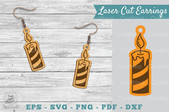 Laser Cut Candle Earrings SVG Bundle - CraftNest - Digital Crafting and Art
