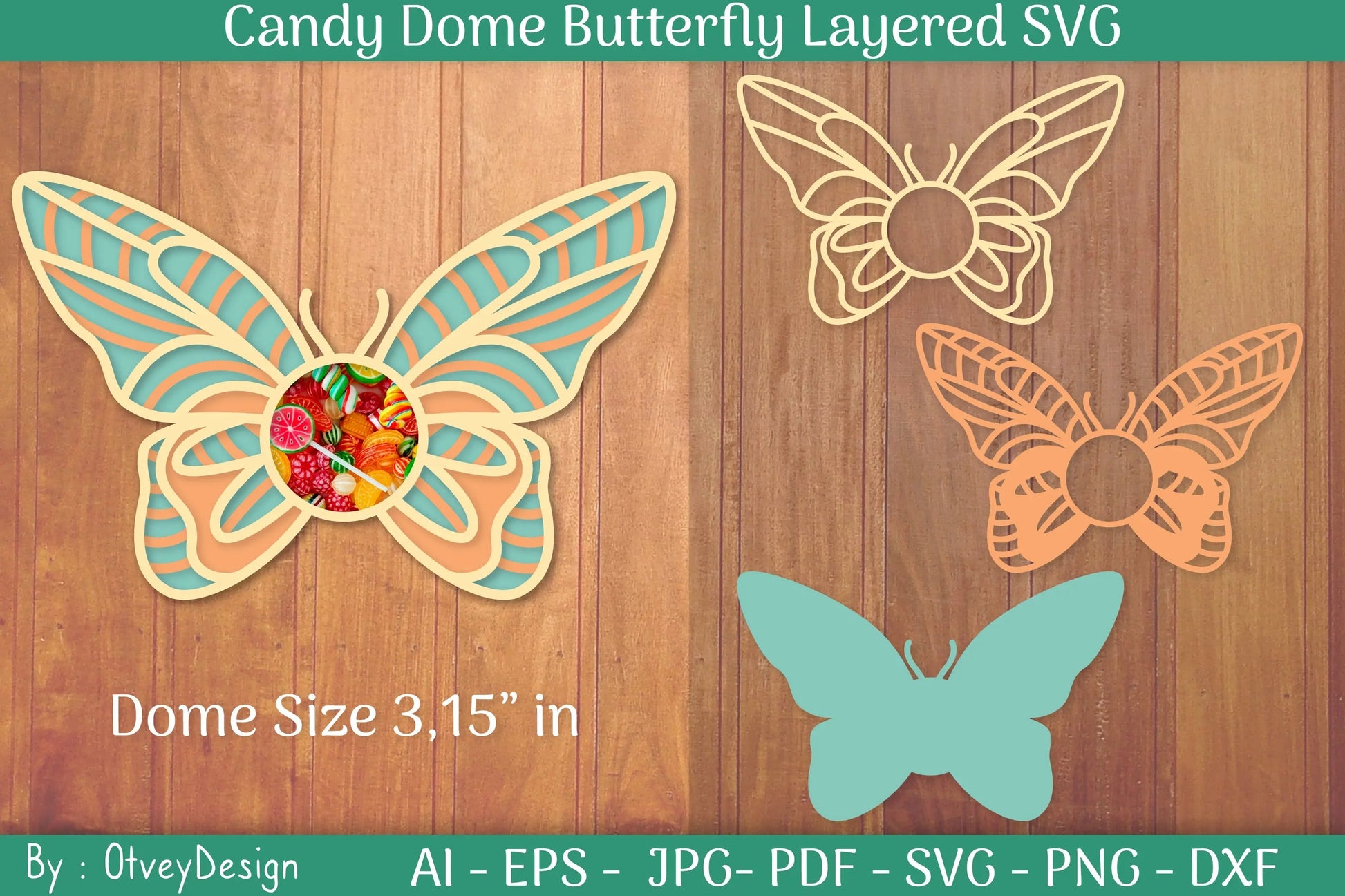Candy Dome Butterfly Layered SVG Bundle - CraftNest - Digital Crafting and Art