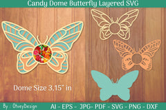 Candy Dome Butterfly Layered SVG Bundle - CraftNest - Digital Crafting and Art