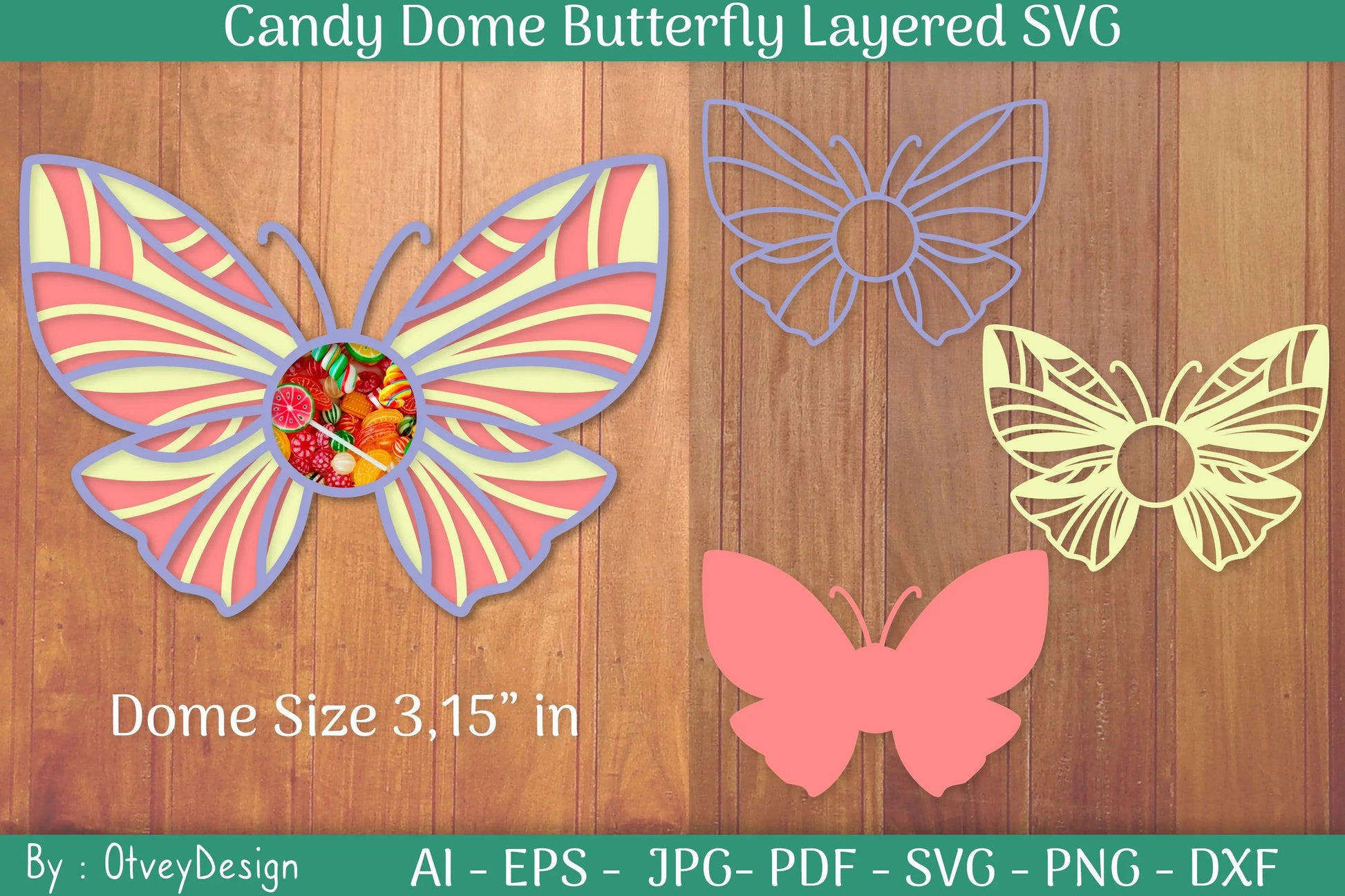 Candy Dome Butterfly Layered SVG Bundle - CraftNest - Digital Crafting and Art