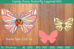 Candy Dome Butterfly Layered SVG Bundle - CraftNest - Digital Crafting and Art