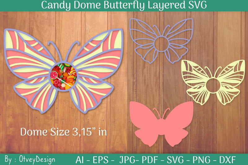 Candy Dome Butterfly Layered SVG Bundle - CraftNest - Digital Crafting and Art