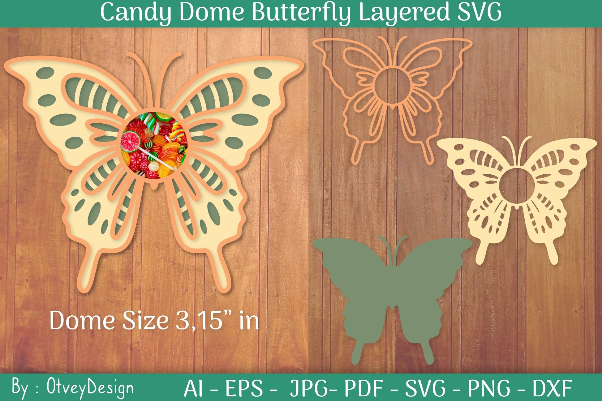 Candy Dome Butterfly Layered SVG Bundle - CraftNest - Digital Crafting and Art