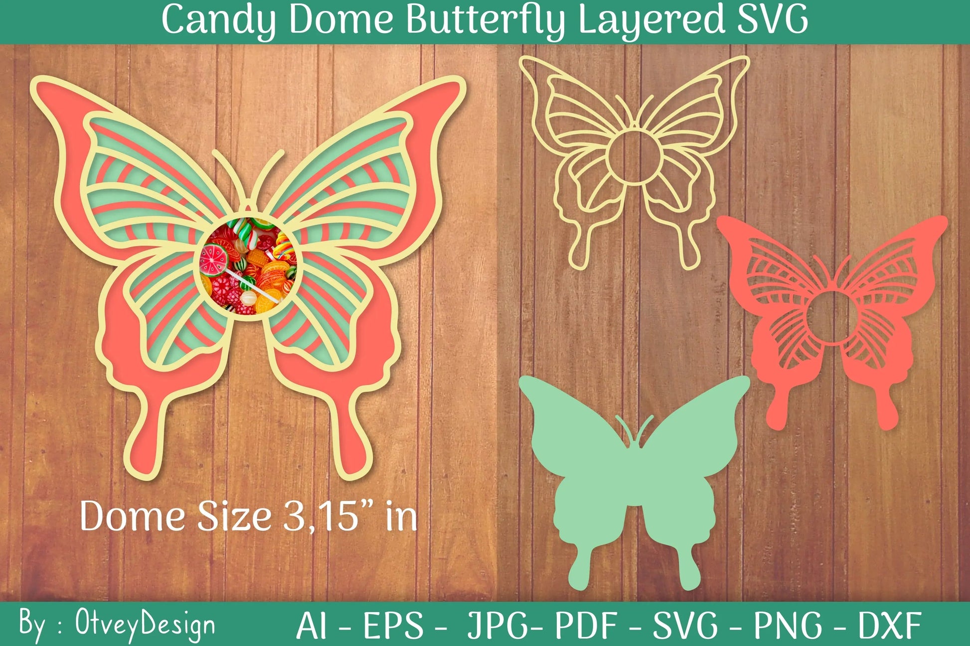 Candy Dome Butterfly Layered SVG Bundle - CraftNest - Digital Crafting and Art