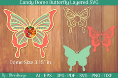Candy Dome Butterfly Layered SVG Bundle - CraftNest - Digital Crafting and Art