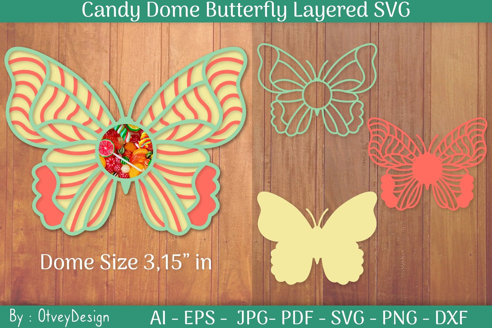 Candy Dome Butterfly Layered SVG Bundle - CraftNest - Digital Crafting and Art