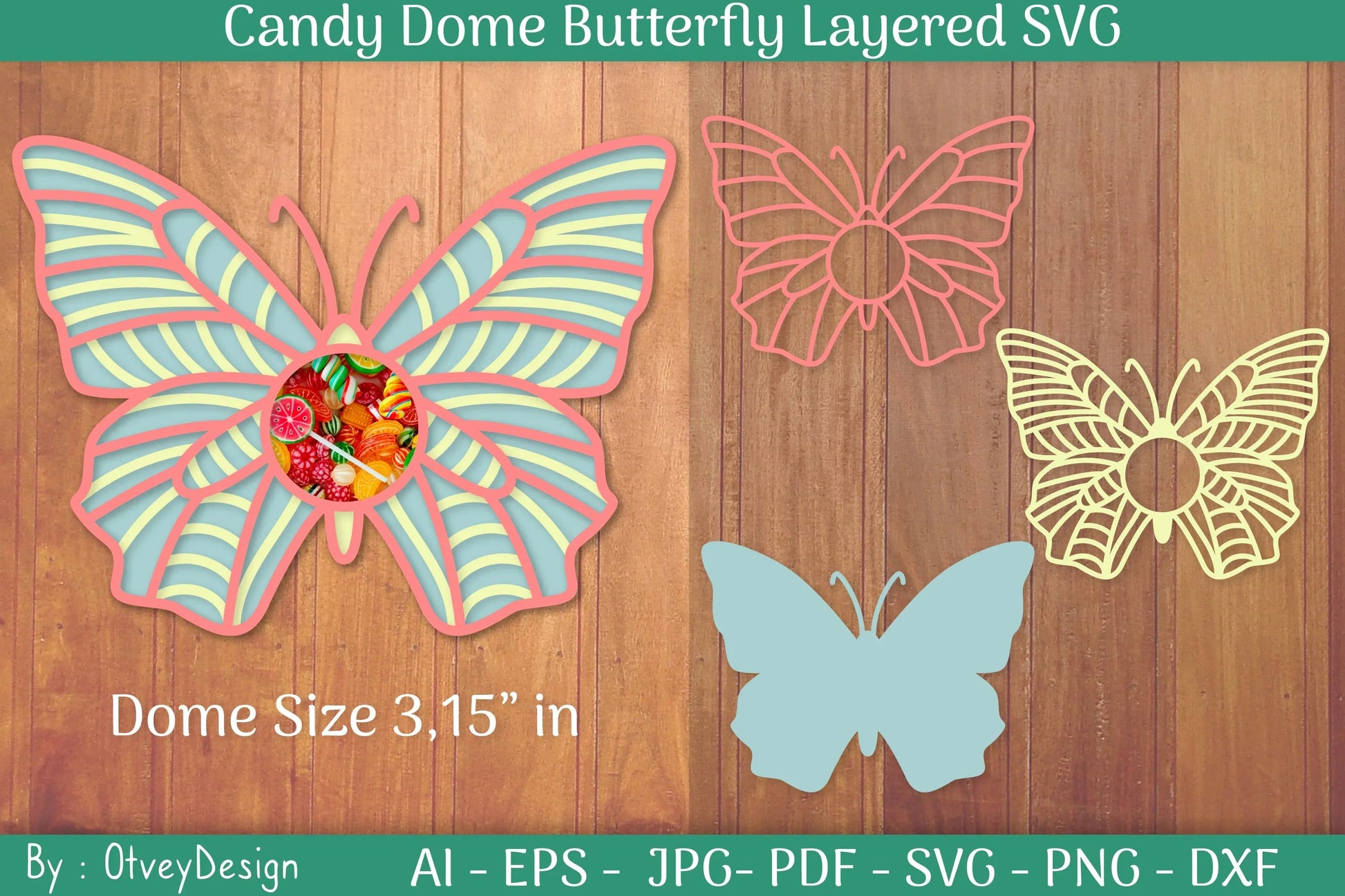 Candy Dome Butterfly Layered SVG Bundle - CraftNest - Digital Crafting and Art