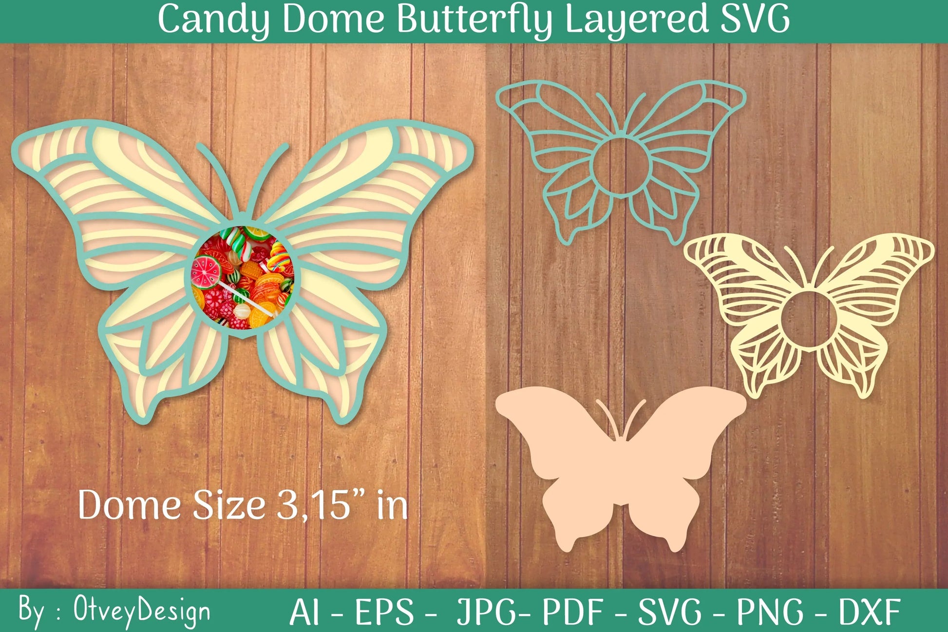 Candy Dome Butterfly Layered SVG Bundle - CraftNest - Digital Crafting and Art