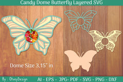 Candy Dome Butterfly Layered SVG Bundle - CraftNest - Digital Crafting and Art