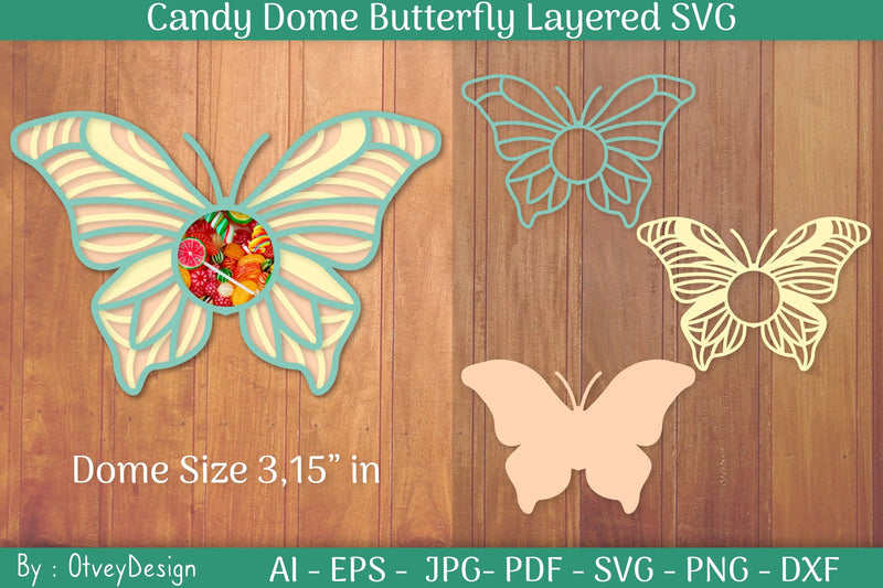 Candy Dome Butterfly Layered SVG Bundle - CraftNest - Digital Crafting and Art