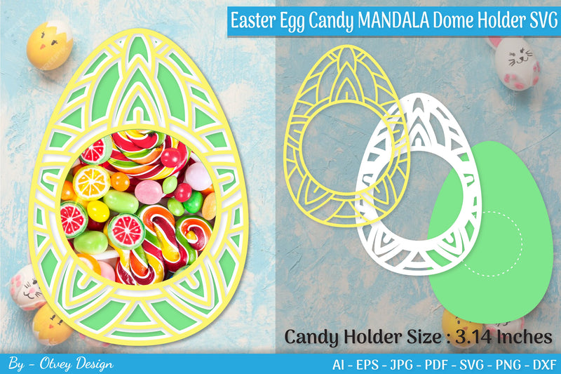 Candy Dome Easter Egg Mandala SVG Bundle 7 - CraftNest - Digital Crafting and Art