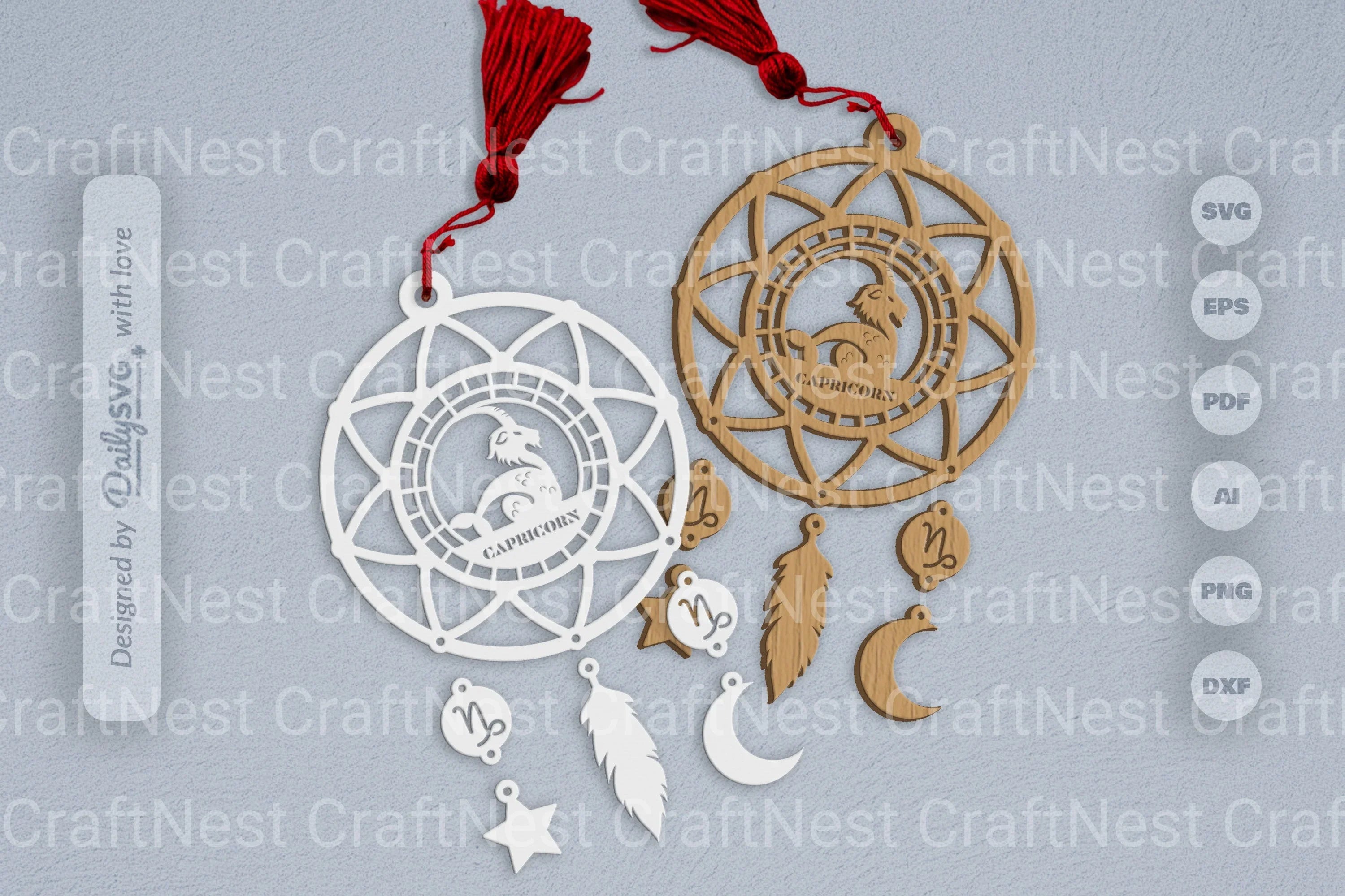 Capricorn Dream Catcher Set SVG Bundle