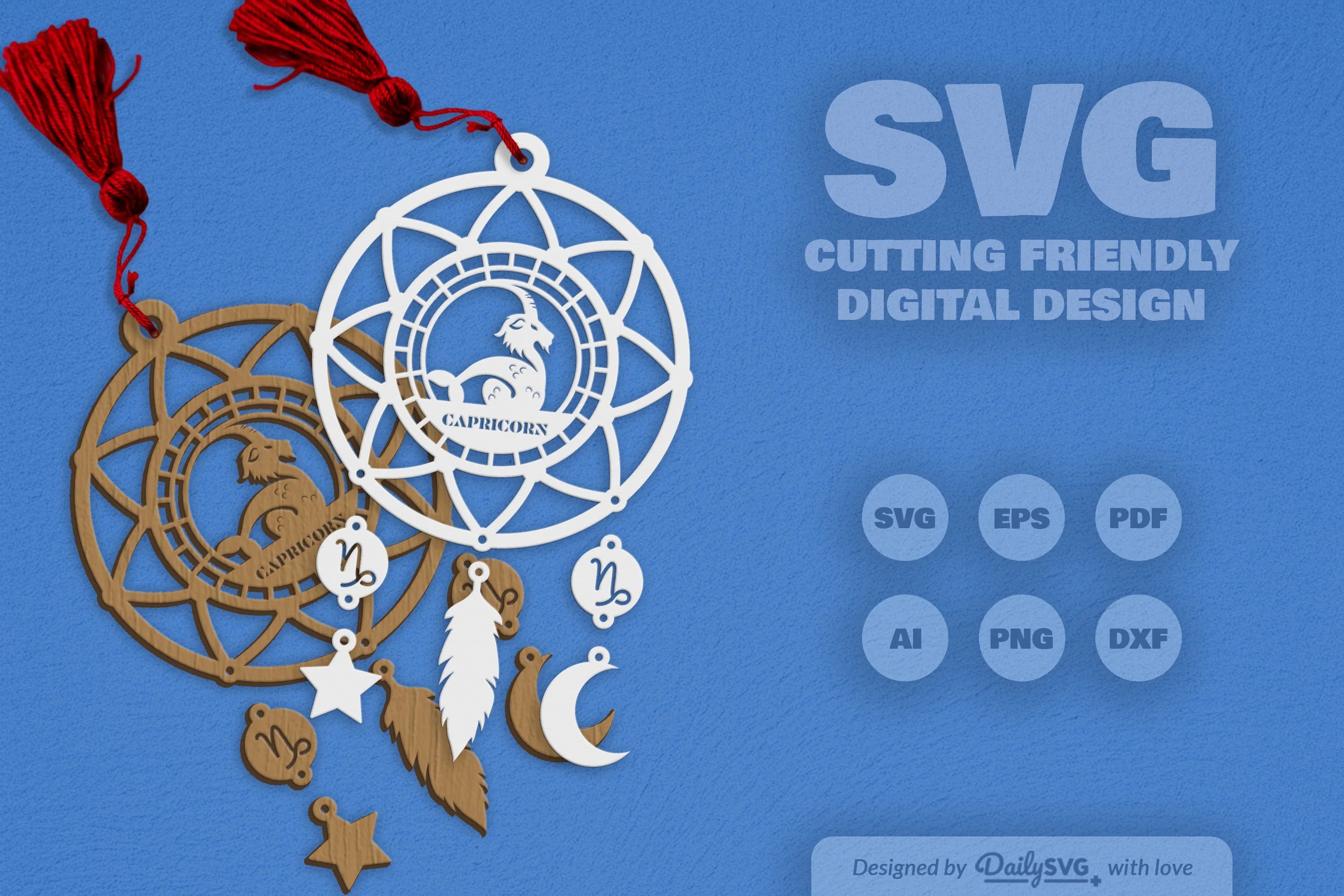Capricorn Dream Catcher Set SVG Bundle 6 - CraftNest - Digital Crafting and Art