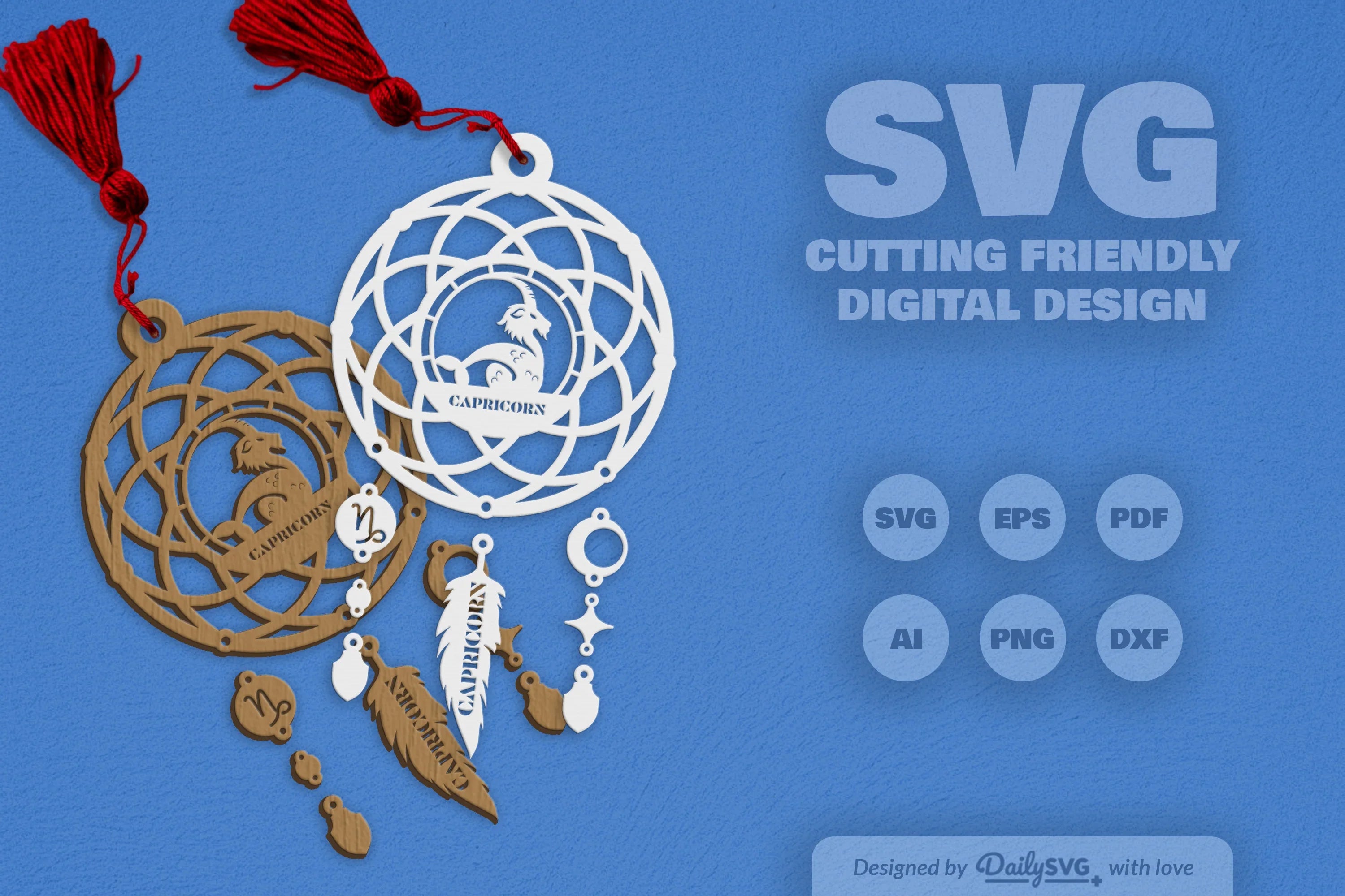Capricorn Dream Catcher Set SVG Bundle - CraftNest - Digital Crafting and Art