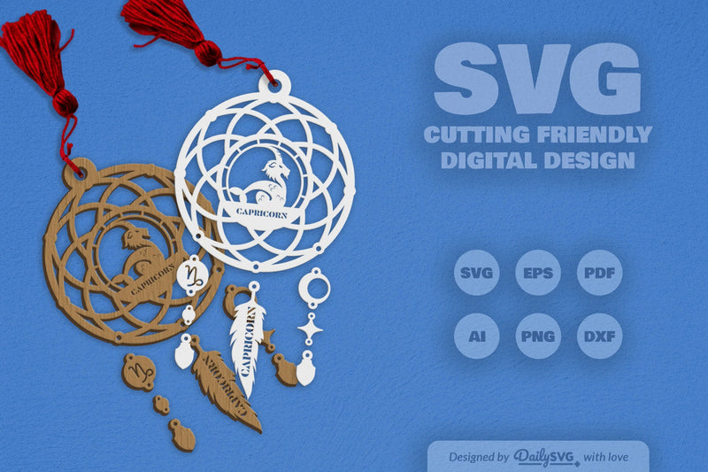 Capricorn Dream Catcher Set SVG Bundle - CraftNest - Digital Crafting and Art