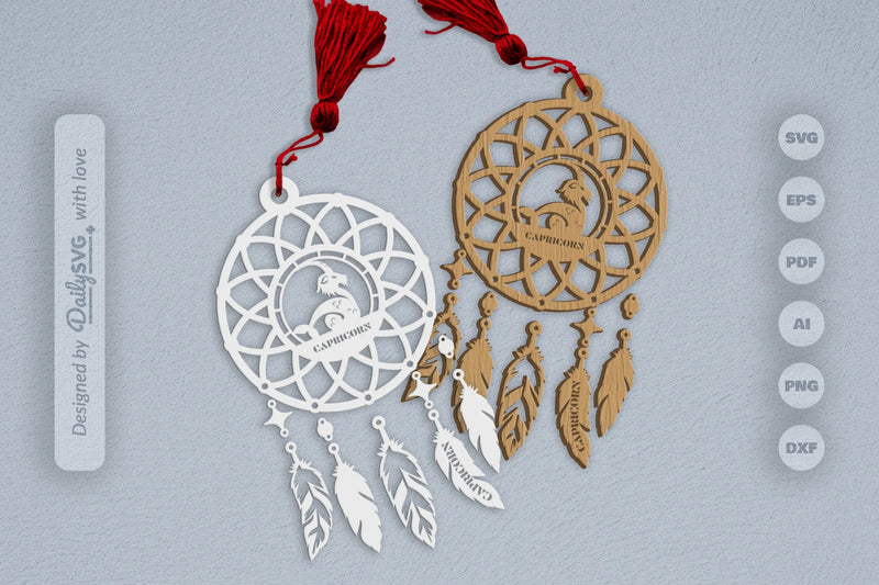 Capricorn Dream Catcher Set SVG Bundle 3 - CraftNest - Digital Crafting and Art