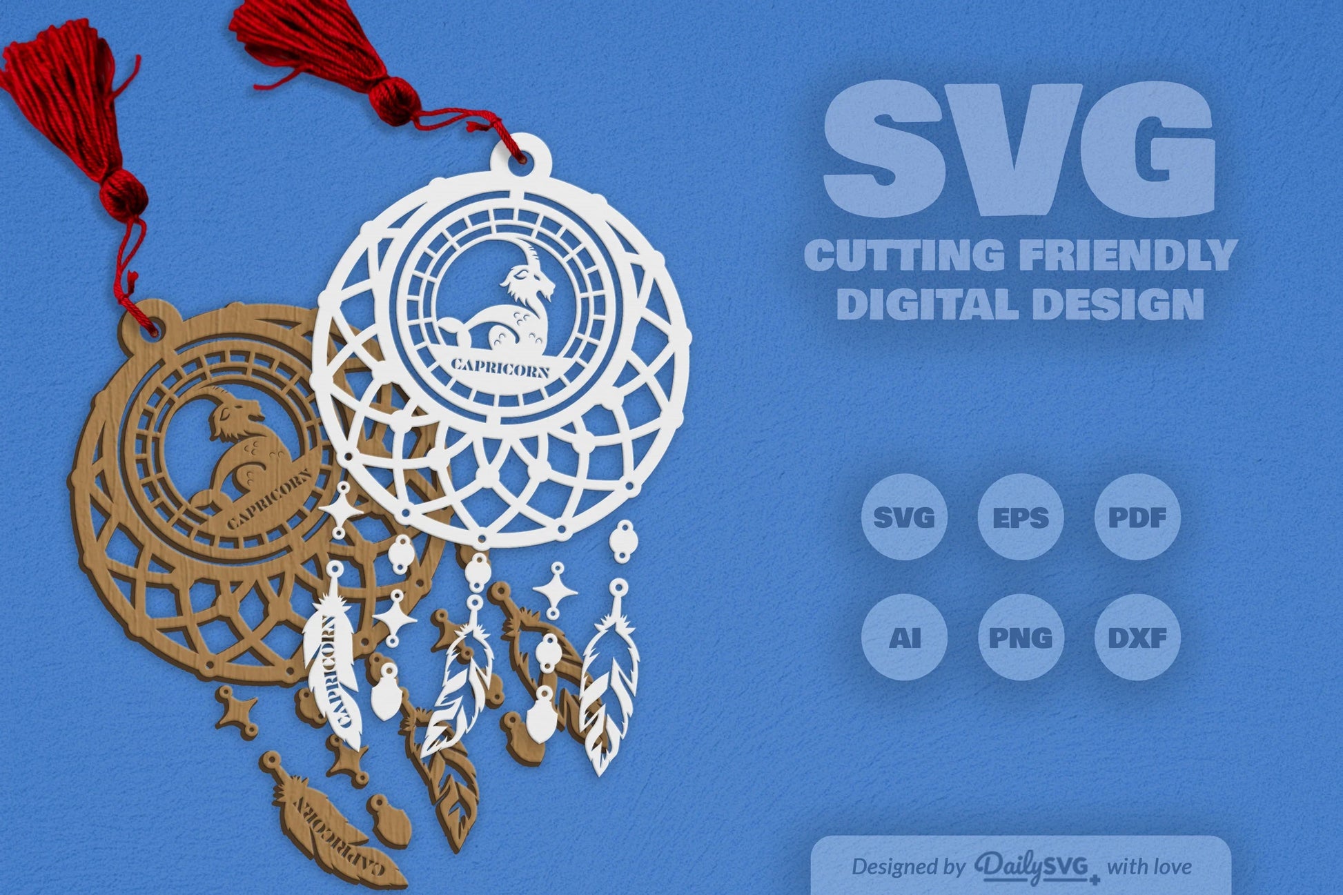 Capricorn Dream Catcher Set SVG Bundle 5 - CraftNest - Digital Crafting and Art