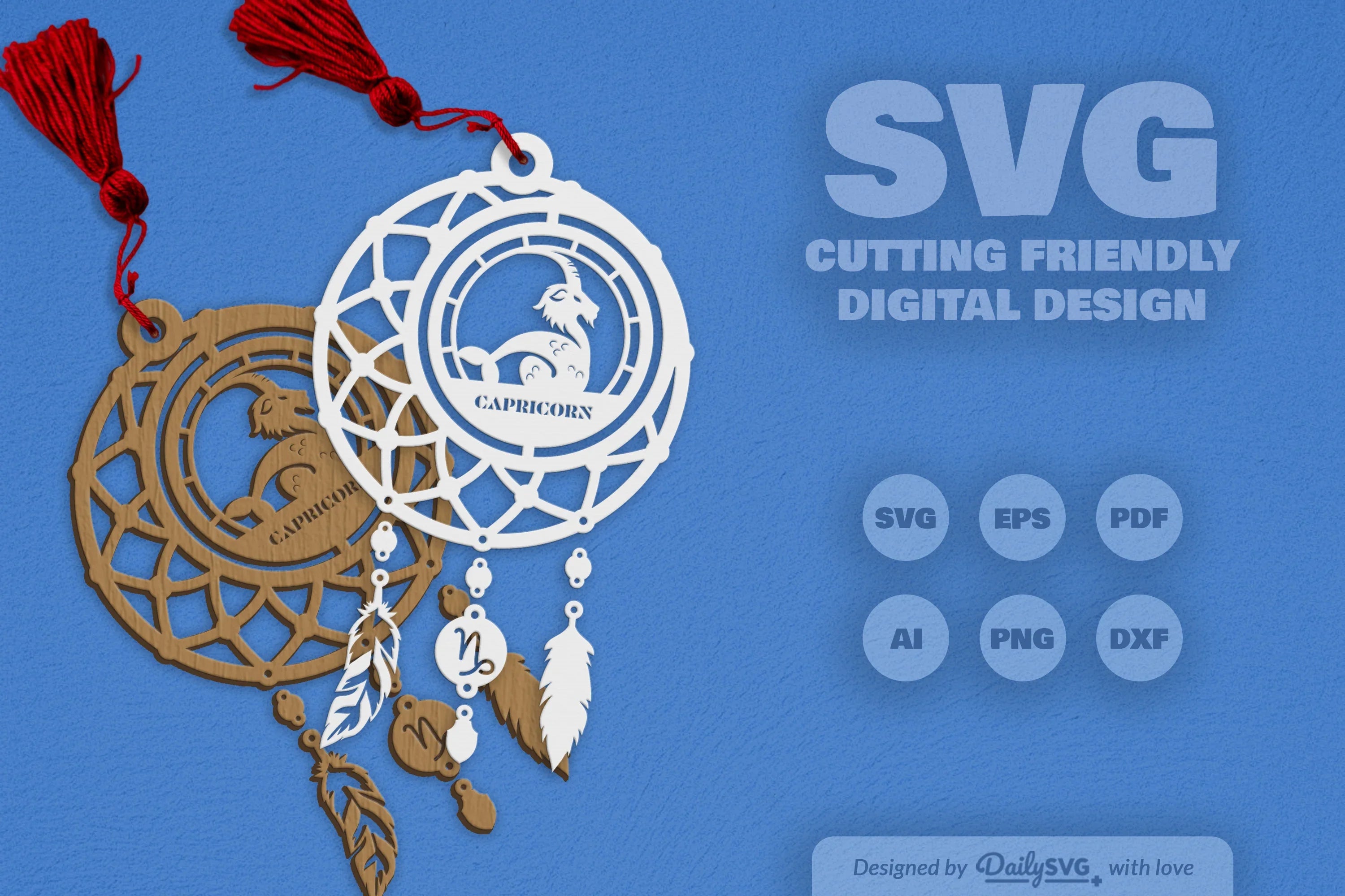 Capricorn Dream Catcher Set SVG Bundle 7 - CraftNest - Digital Crafting and Art