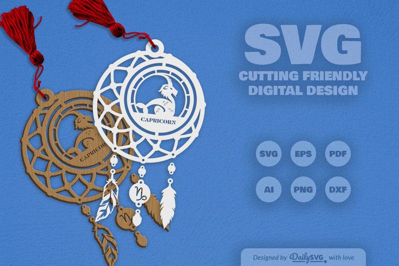 Capricorn Dream Catcher Set SVG Bundle 7 - CraftNest - Digital Crafting and Art