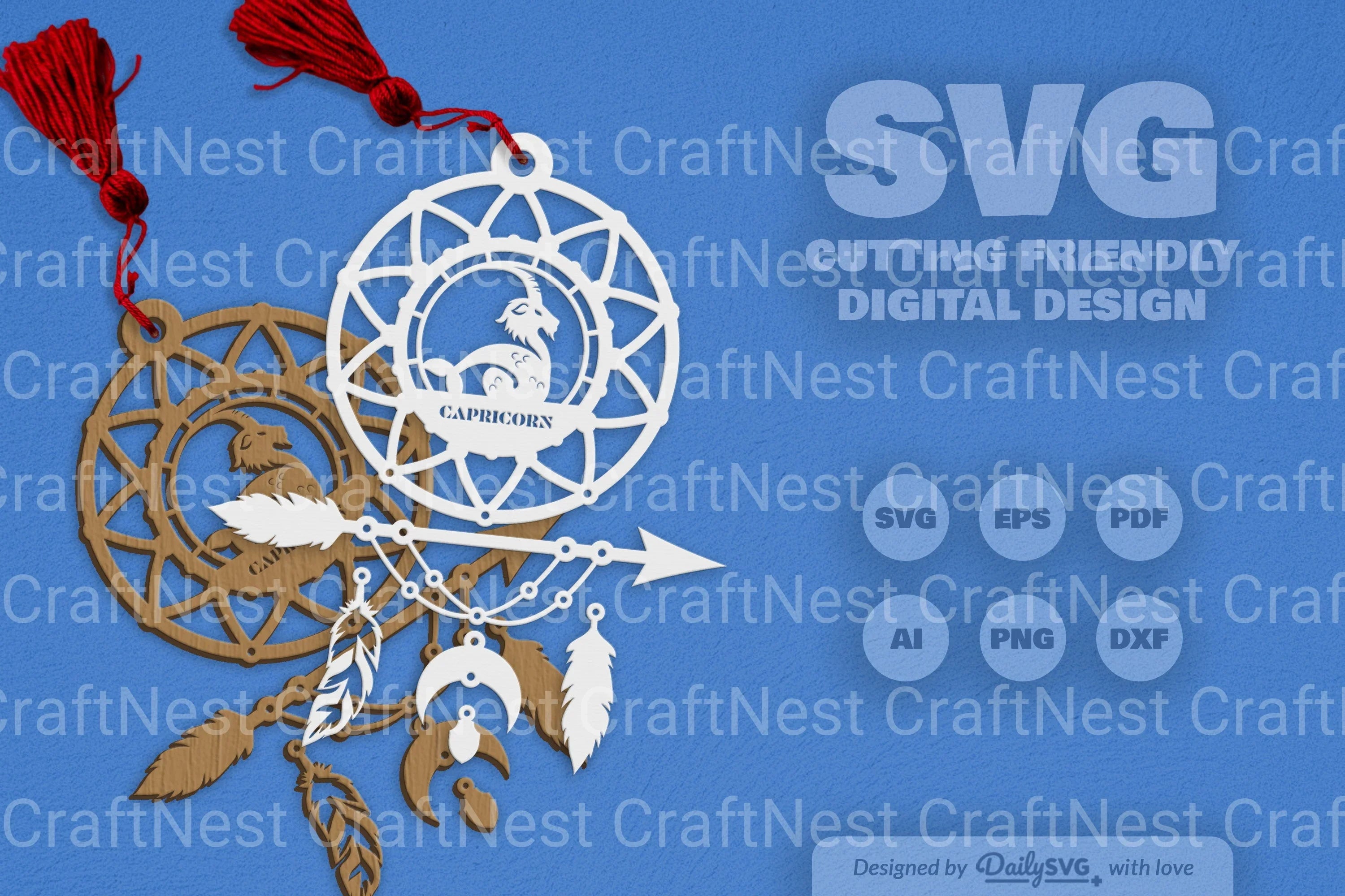 Capricorn Dream Catcher Set SVG Bundle