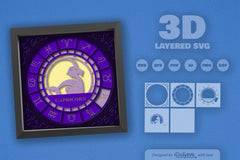 Capricorn Zodiac 3D Shadow Box Papercut SVG Bundle - CraftNest - Digital Crafting and Art