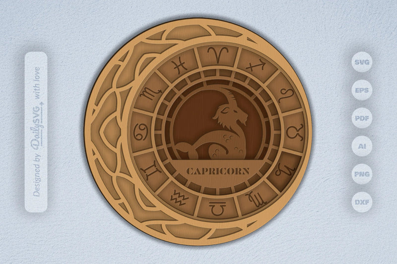 Capricorn Zodiac Laser Cut SVG Bundle - CraftNest - Digital Crafting and Art