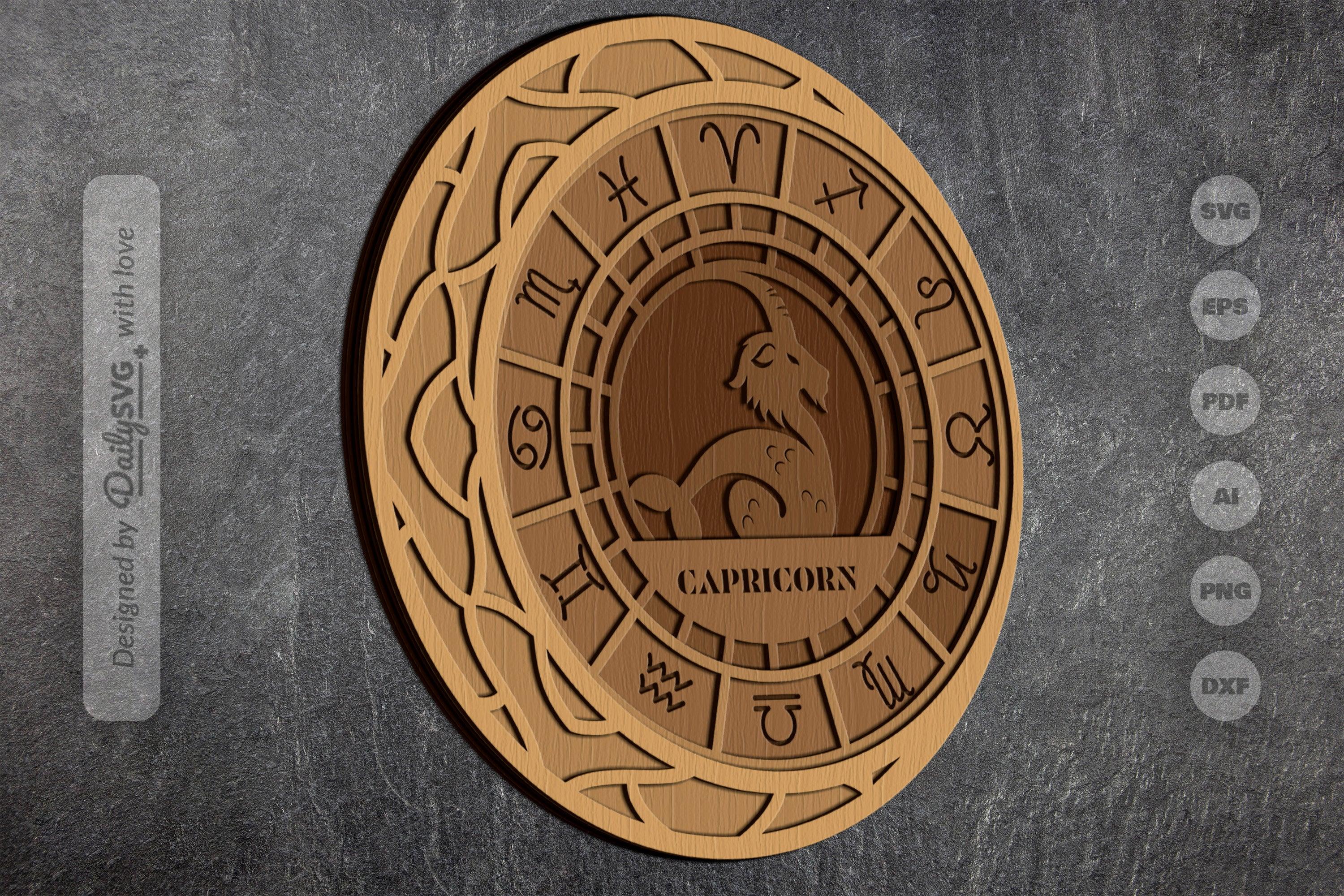 Capricorn Zodiac Laser Cut SVG Bundle - CraftNest - Digital Crafting and Art