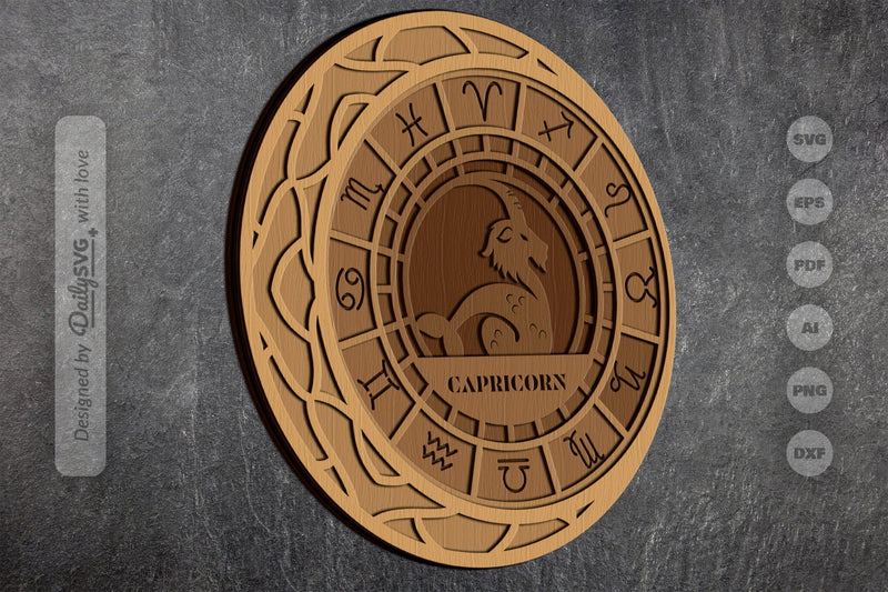 Capricorn Zodiac Laser Cut SVG Bundle - CraftNest - Digital Crafting and Art